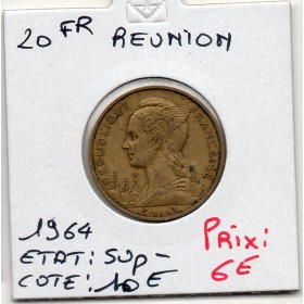 Réunion, 20 francs 1964 Sup-, Lec.92