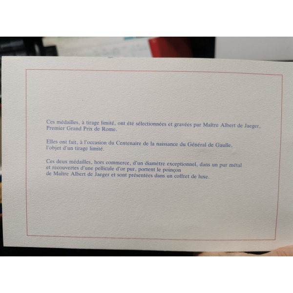 Coffrets de 2 enormes médailles Charles de Gaulle 1990 par Jaeger