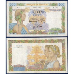 500 Francs La Paix TTB-  9.1.1941 Billet de la banque de France