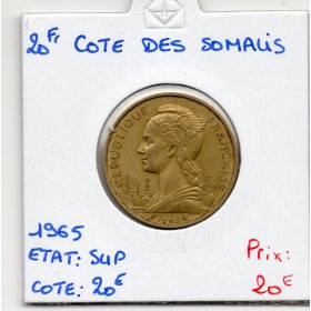 Cote des Somalis 20 francs 1965 Sup, Lec.48