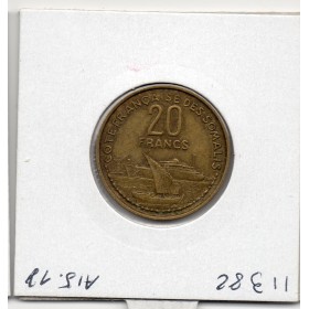 Cote des Somalis 20 francs 1952 TTB+, Lec.42