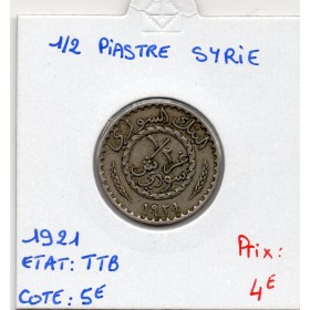 Syrie, 1/2 Piastre 1921 TTB, Lec.4