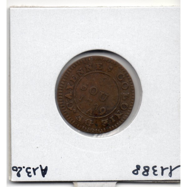 Guyane, Cayenne 2 sous 1789 A TB+, Lec.20