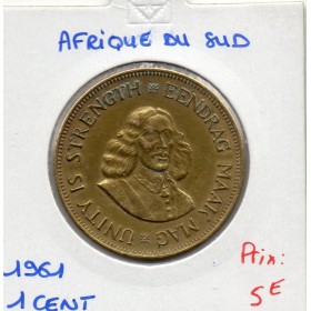 Afrique du sud 1 cent 1961 TTB KM.57 Van Riebeeck