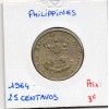 Philippines 25 Centavos 1964 Sup, KM.189 série anglaise