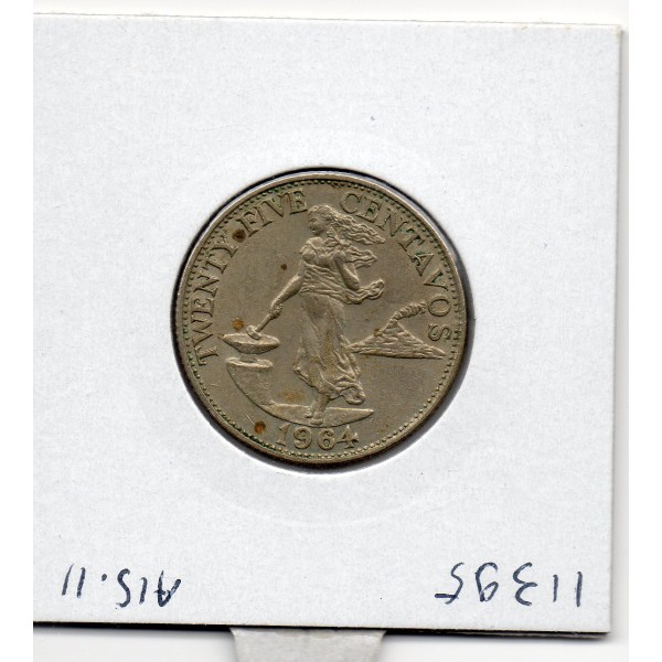 Philippines 25 Centavos 1964 Sup, KM.189 série anglaise