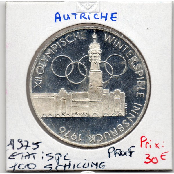 Autriche 100 Schilling 1975 Spl proof, KM.2927 JO Innsbruck