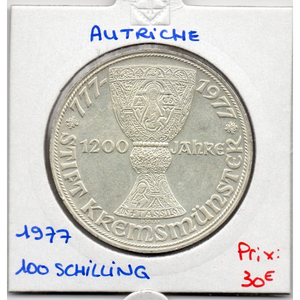 Autriche 100 Schilling 1977 Spl, KM.2934 Monastère de Kremsmunster