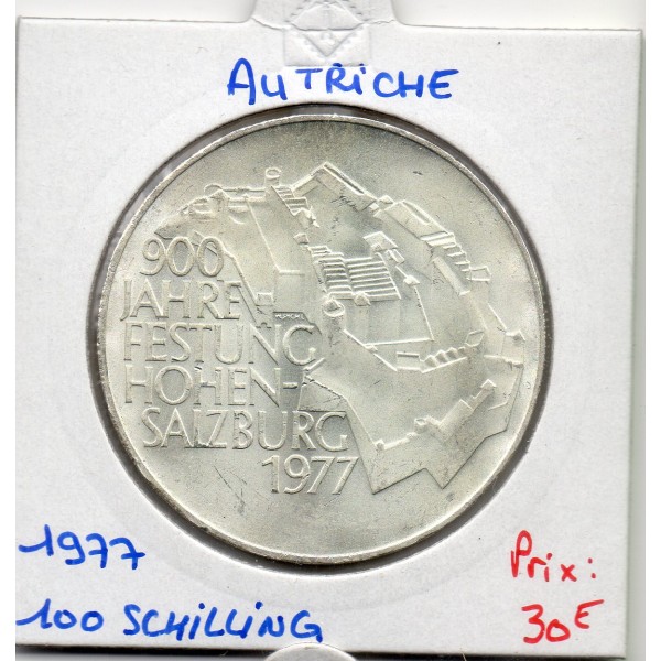 Autriche 100 Schilling 1977 Spl, KM.2935 Forteresse de Hohensalzburg