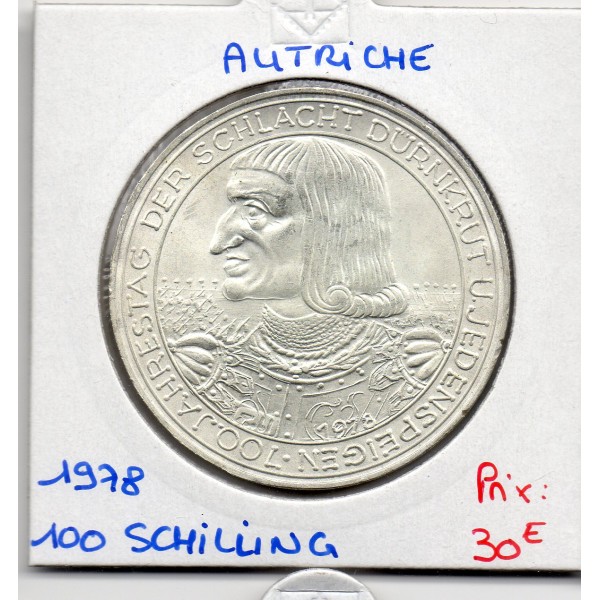 Autriche 100 Schilling 1978 Spl, KM.2939 Bataille de Marchfeld