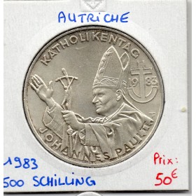 Autriche 500 Schilling 1983 Spl, KM.2963 Jean Paul II