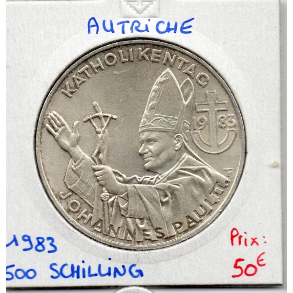 Autriche 500 Schilling 1983 Spl, KM.2963 Jean Paul II