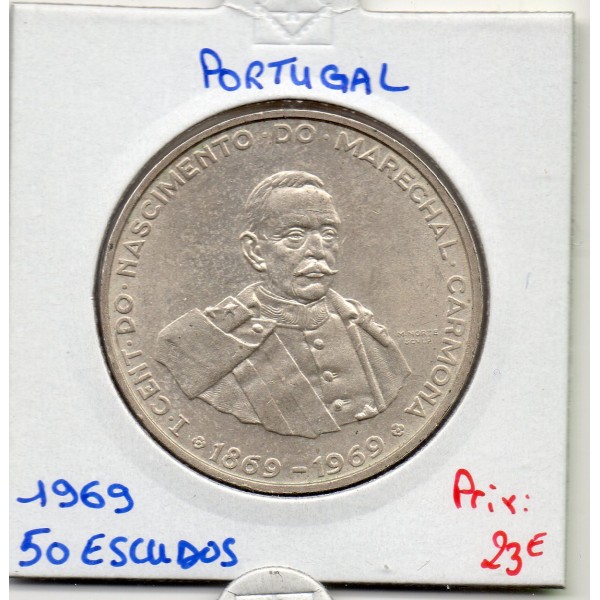 Portugal 50 escudos 1969 Sup, KM.599 Maréchal Carmona