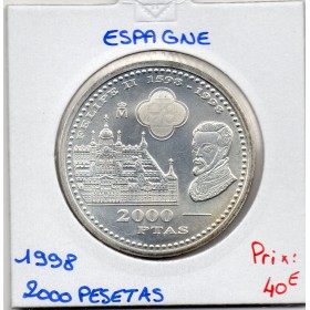 Espagne 2000 pesetas 1998 Spl, KM.987 mort Philippe II