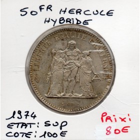 50 francs Hercules Avers 20 francs 1974 Sup, France pièce de monnaie