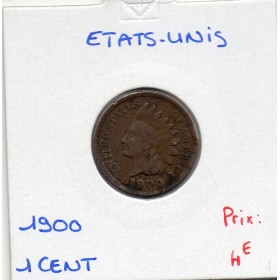 Etats Unis 1 cent 1900 TTB, KM.90a indian head