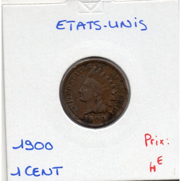 Etats Unis 1 cent 1900 TTB, KM.90a indian head