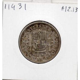 Espagne 2 pesetas 1870 TTB-, KM.654 Gouvernement provisoire