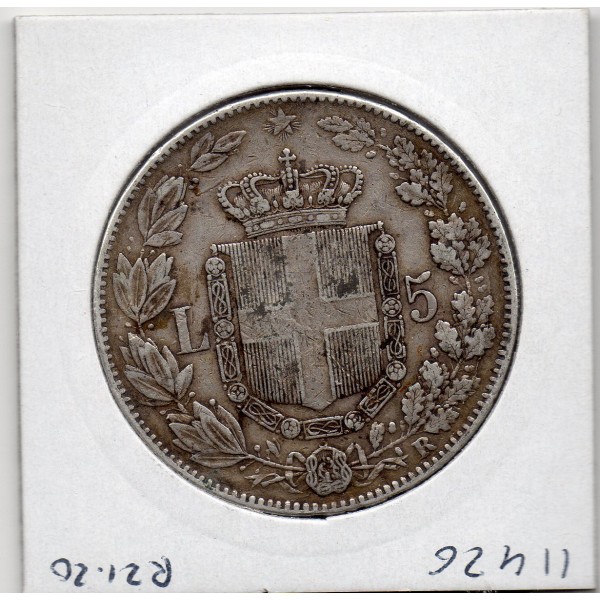 Italie 5 Lire 1879 R TTB-, KM.20 Umberto I