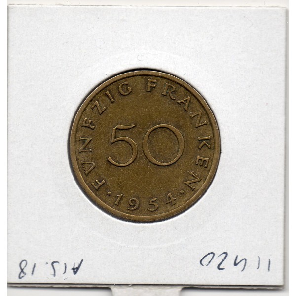 Sarre Saar, 50 franken 1954 TTB+, Gad.3
