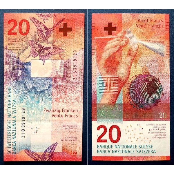 Suisse P.76h, TTB Billet de 20 Francs 2021 Steiner Maechler