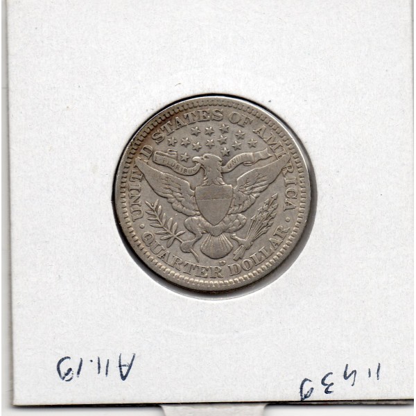 Etats Unis Quarter ou 1/4 Dollar 1908 D Denver TB- Barber