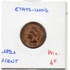 Etats Unis 1 cent 1891 TB+, KM.90a indian head