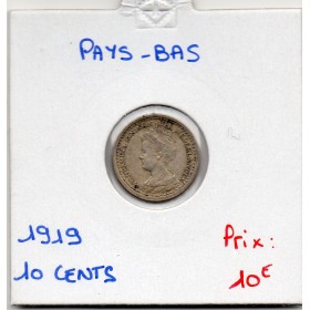 Pays Bas 10 cents 1919 Sup, KM.145 Wilhelmina