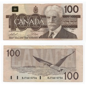 Canada P.99c, TTB ecrit Billet de 100 dollar 1988 Robert Borden