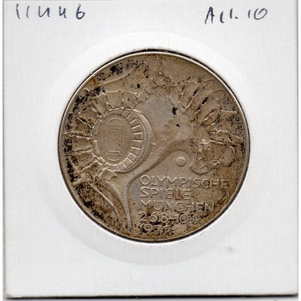 Allemagne RFA 10 deutsche mark 1972 F, Sup KM.133 stade olympique
