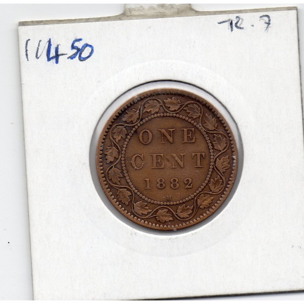 Canada 1 cent 1882 TTB nettoyée, KM.7 Victoria