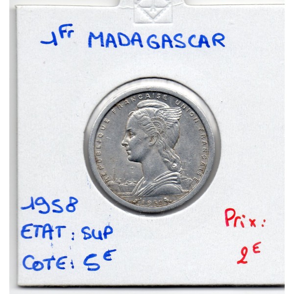 Madagascar 1 franc 1958 Sup, Lec.99
