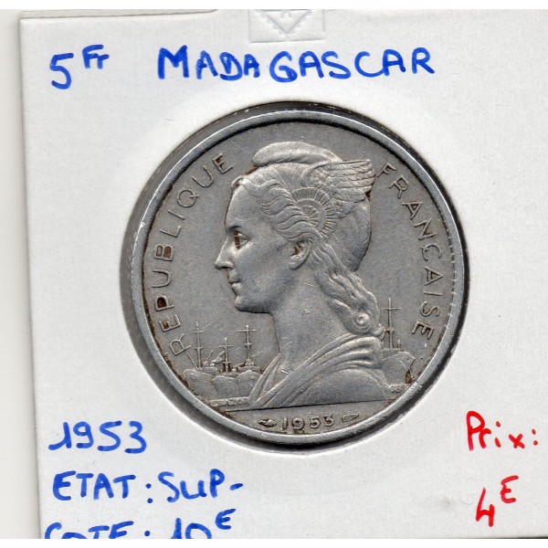 Madagascar 5 francs 1953 Sup-, Lec.106