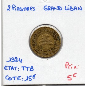 Grand Liban 2 piastres 1924 TTB, Lec.18
