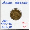 Grand Liban 2 piastres 1924 TTB, Lec.18