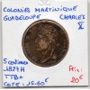 Colonies Charles X 5 centimes 1827 H TTB+ Lec.299 Martinique et Guadeloupe