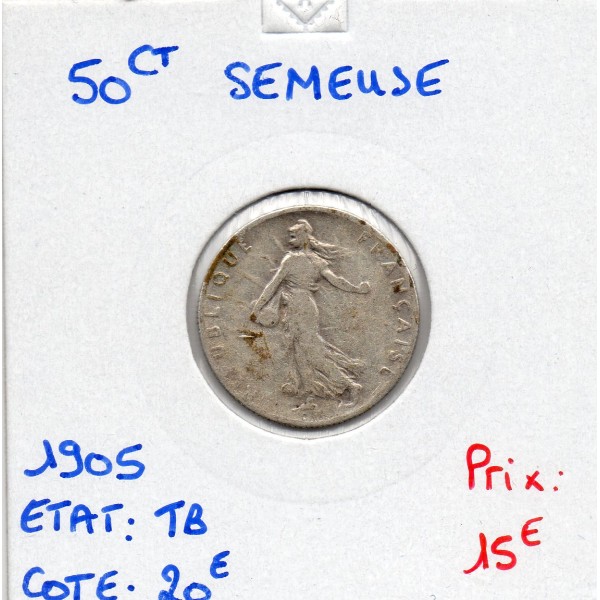 50 centimes Semeuse Argent 1905 TB