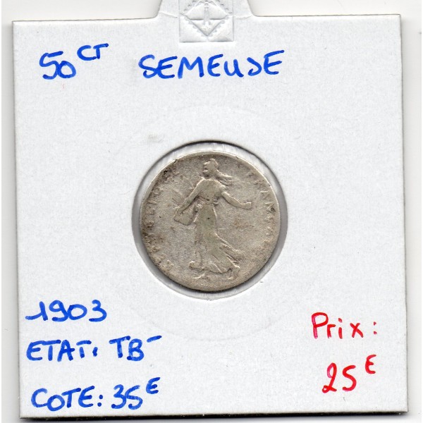 50 centimes Semeuse Argent 1903 TB-