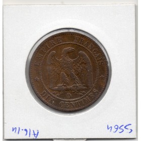 10 centimes Napoléon III tête nue 1855 D ancre Lyon TTB