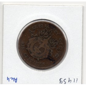 Cambodge 10 centimes 1860 TB, Lec.22a signature éloignée