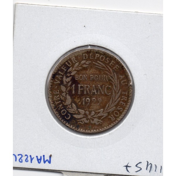 Martinique 1 franc 1922 TB, Lec.13