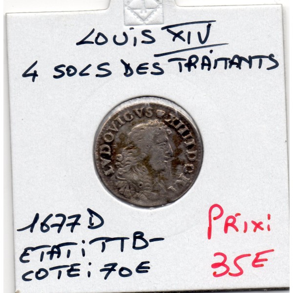 4 Sols des traitants 1677 D Vimy Louis XIV TTB-