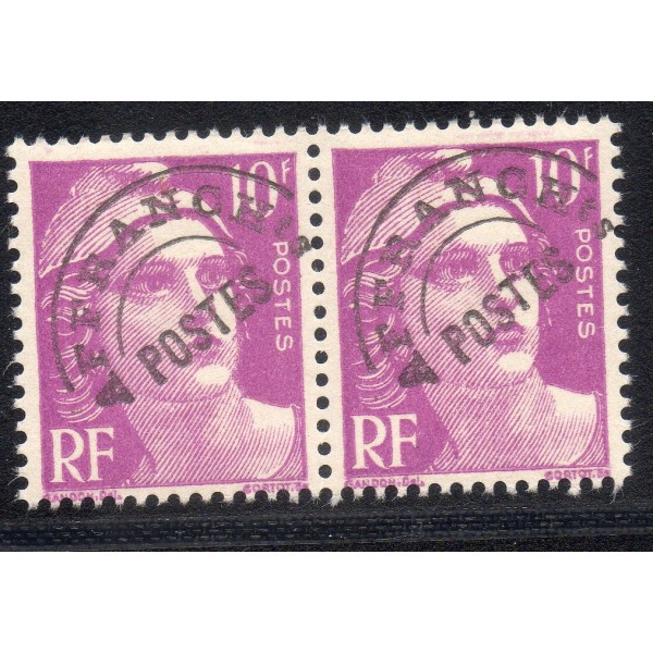 Timbre France Préoblitérés Yvert 102b gandon avec T surelevé