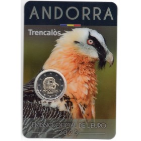 2 euro commémorative Andorre 2025 Gypaète barbu pièce monnaie €
