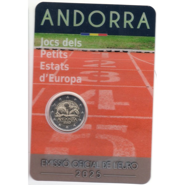 2 euro commémorative Andorre 2025 Jeux des petits Etats d'Europe pièce monnaie €