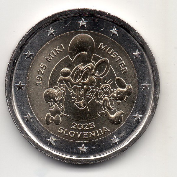 2 euro commémorative Slovénie 2025 Miki Muster pièce de monnaie €