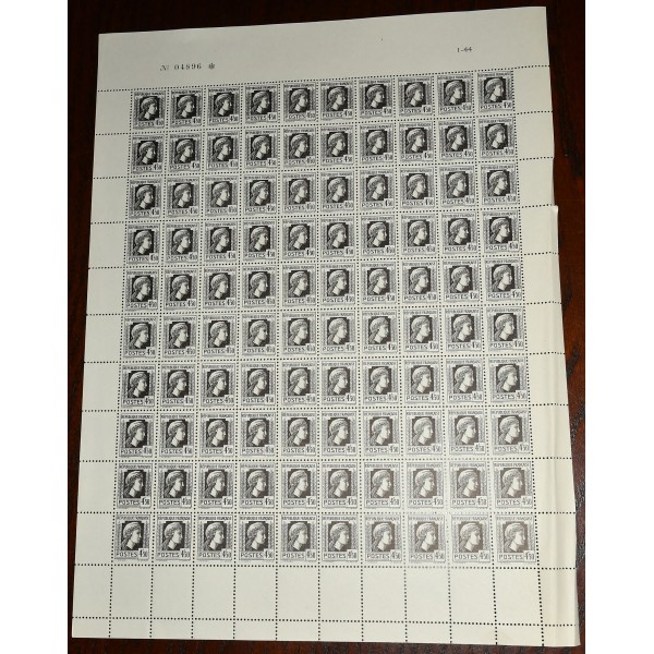 1 feuille de 100 Timbres France 644 Marianne d'Alger neufs**