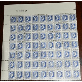 1 fragment de feuille de 63 Timbres de France 645 marianne d'Alger neufs**