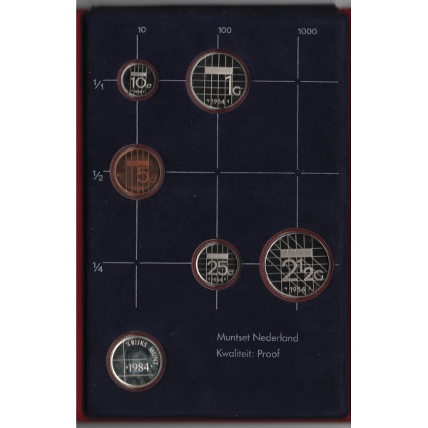 Pays Bas proof set 1984 5 monnaies 1 medaille FDC