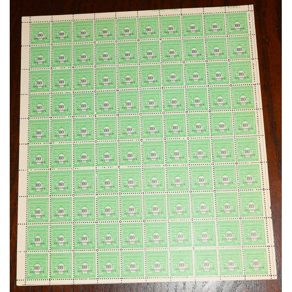 1 feuille de 100 Timbres de France 706 arc de triomphe neufs**